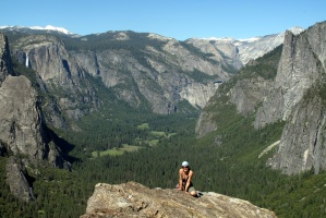 Melissa on top of Higher Cathedral Spire