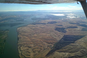 Wind farm below