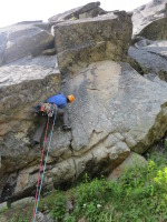 Starting up Orangutan Overhang, another fun climb