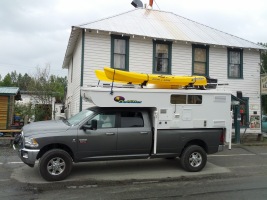 Cool truck camper in Talkeetna - note the driver! :)