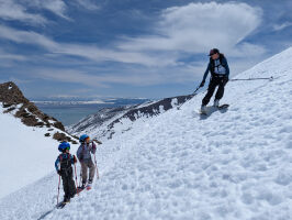 The kids' first time skiing South Peak