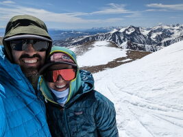 Top of Dunderberg - cold! About to drop into the North Couloir