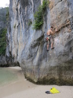 Toproping another climb off the same anchor