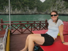 Lounging on the boat