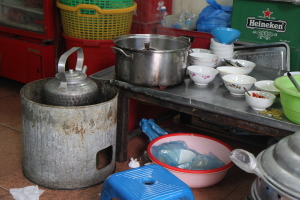 Bun cha preparation