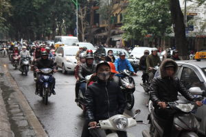 Crossing this street was very challenging, non-stop traffic!