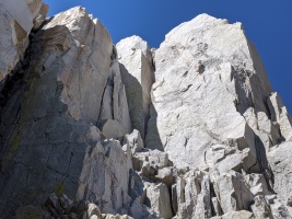 north arete with the chimney start in the middle
