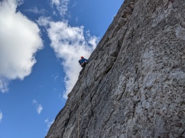 Super clean rock high up on the route