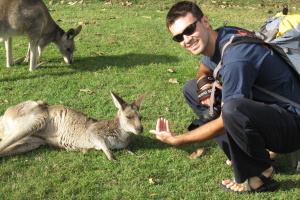 Hand feeding kangaroos!