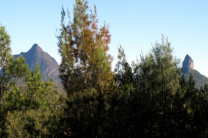 Two very cool peaks in the Glass Mountains, on the way up Tibrogargan peak