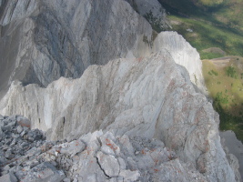 looking back at the ridge we've to downclimb