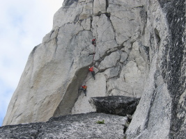 Climbers on Paddle Flake (5.10b)