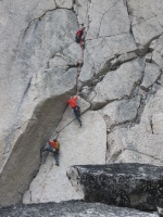 Climbers on Paddle Flake (5.10b)