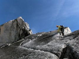 me scrambling along Pigeon's W ridge