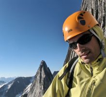 Me chilling with Snowpatch behind, photo by Dow Williams