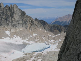 View from the climb - the small tarn feeds the drinking water in camp