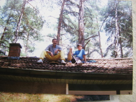 sweeping the roof of our villa