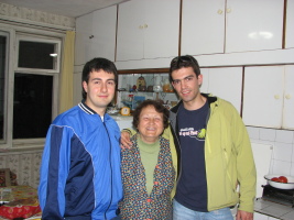 me and cousin with grandma