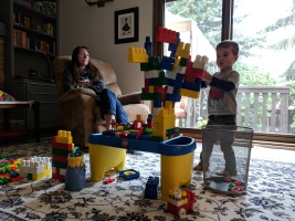 Bodie and his lego creation