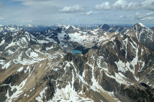 Flying towards the Bugaboos