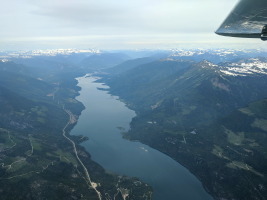 Revelstoke is in the distance at the north end of the lake