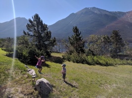 The kids randomly decided to start jumping off this rock...