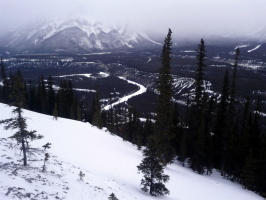 Banff as seen from the Trophy Wall approach