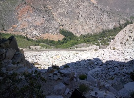 Looking down from the base of the climb. It only takes 15-20 mins to go up the talus, but it's not the most pleasant!