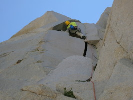 About to enter the 'battle of the flare' (5.10b)