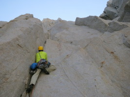 Starting up the West Face on Sunday morning