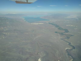 Pyramid lake and the Truckee river which terminates there