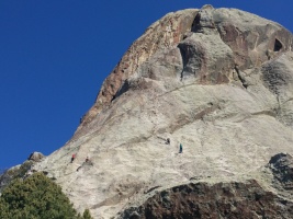 Lots of fun. Me on Red Rib on the left skyline, very fun face climb