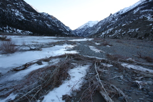 Frozen river valley