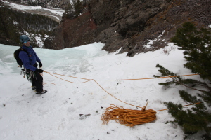 Karen laughing that I'm taking pictures instead of helping with the rope :)