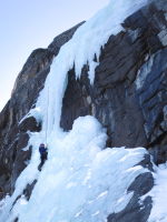 Lynette approaching the crux