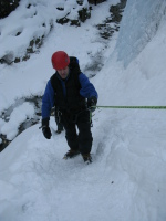 Karen jugging up the Himalayan fixed ropes :)