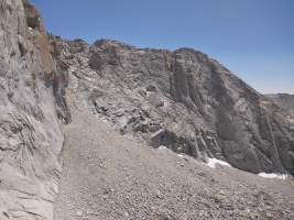 Looking towards the descent gully
