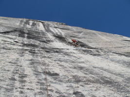 The second pitch of Welcome to Courtright (5.10a)
