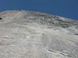 Looking up the 4th class slabs after we descended them