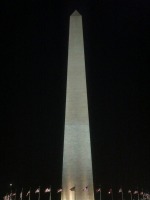 Washington memorial at night