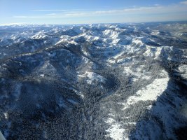 scenic flights with the snow on the ground