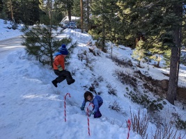 Sledding off the side, with a running start :)