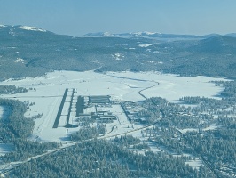 Snowy Truckee airport on departure