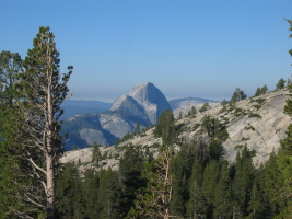 Half Dome as seen from the road in Tuolumne