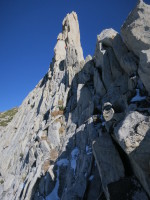 Nearing the top of Eichorn (orange jacket is me!)