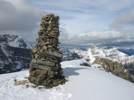 Impressive summit cairn