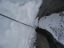 Looking down the full length of the first pitch