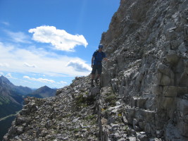 one of the final traverses before gaining the ridge
