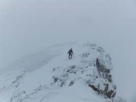me on the summit ridge, photo by Dow Williams