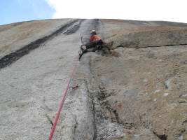 Preparing for the crux finger crack